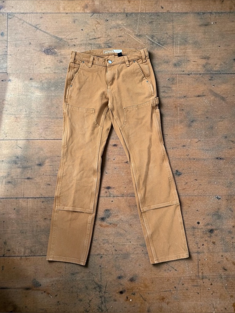 CARHARTT WOMEN’S RUGGED FLEX RELAXED FIT DOUBLE-FRONT WORK PANTS SIZE 4